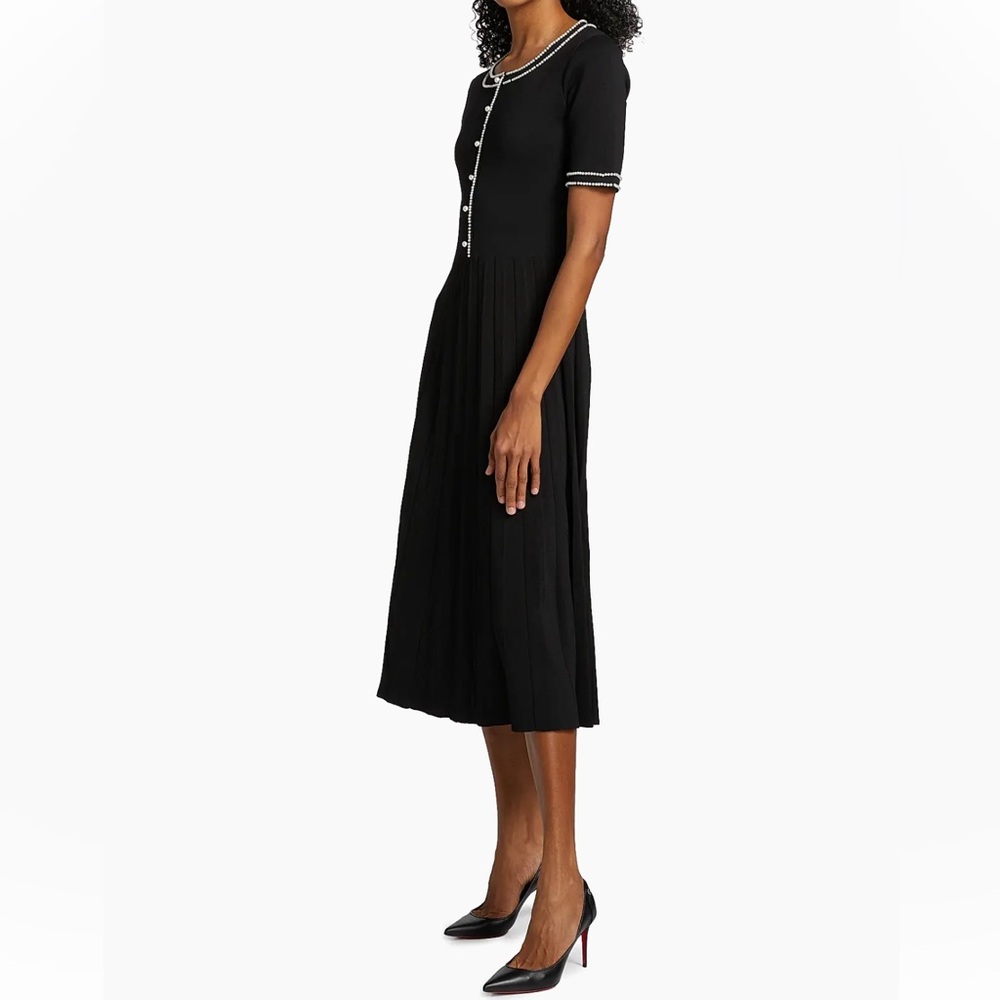 Elie Tahari Leona pearl embellished sweater dress - Picture 3 of 10